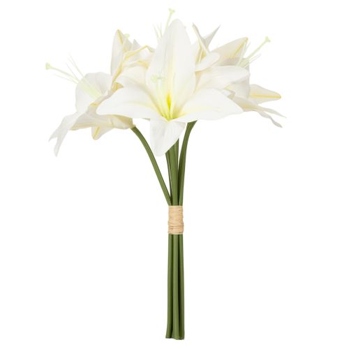 Artificial White Tiger Lily Bouquet for Vases and Arrangements, 29cm, Set of 6 | Floristik24.co.uk