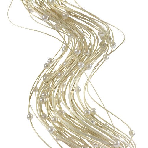 Floristik24 Ting Ting Curly with pearls 60cm bleached 40 pcs