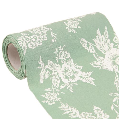 Floristik24 Table Runner Green Roll Ribbon Flowers Cotton Mint 15cm 3m