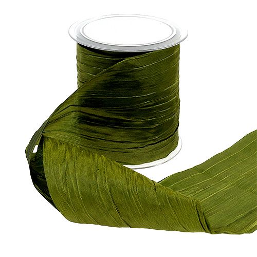 Product Table ribbon crash moss green 100mm 15m