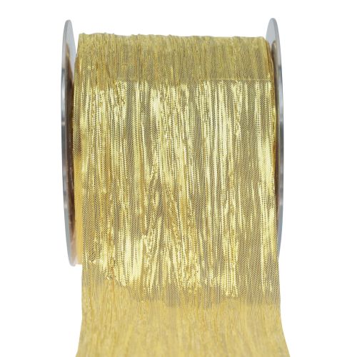 Floristik24 Gift ribbon gold silk ribbon table ribbon 75mm 15m