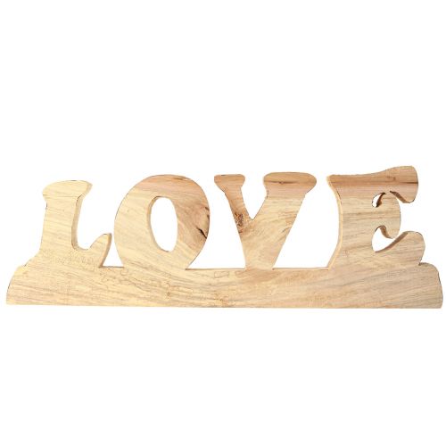 Product Table decoration wooden stand &quot;Love&quot; willow wood natural 60×19cm