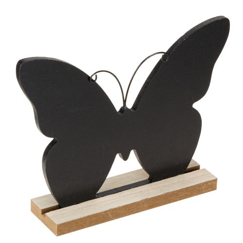 Table decoration wooden decoration butterfly black natural 15cm 6 pieces