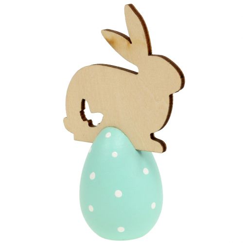 Floristik24 Table decoration Easter egg with rabbit 9cm - 12cm 2pcs