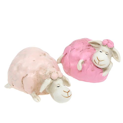 Floristik24 Table Decoration Sheep Pink, Rose 5,5cm - 7cm 3pcs