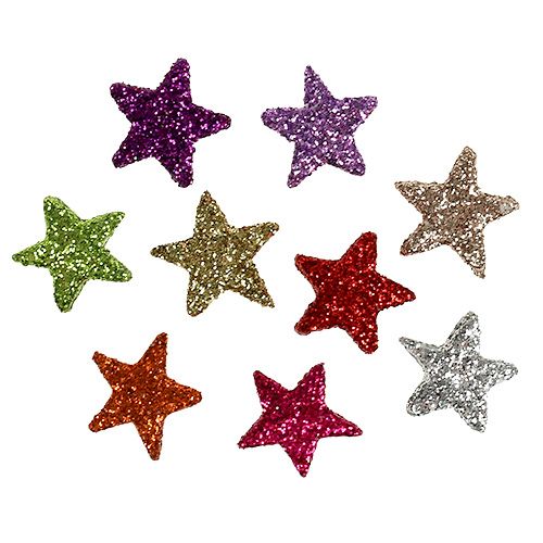 Floristik24 Table decoration stars sorted 1,5cm with mica 144pcs