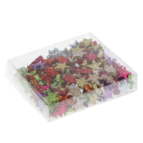 Floristik24 Table decoration stars sorted 1,5cm with mica 144pcs