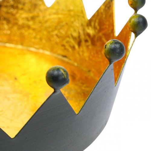 Floristik24 Table decoration Christmas crown black gold Ø25.5cm H6cm