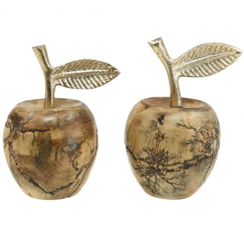 Floristik24 Table decoration wood apple wood decoration deco apple wood H11 cm Ø6.5cm 2pcs