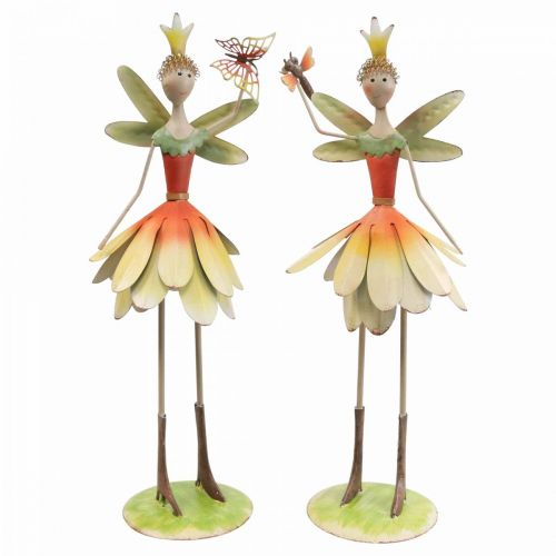 Floristik24 Table decoration spring flower elf metal decoration fairy 16×12×38cm 2pcs