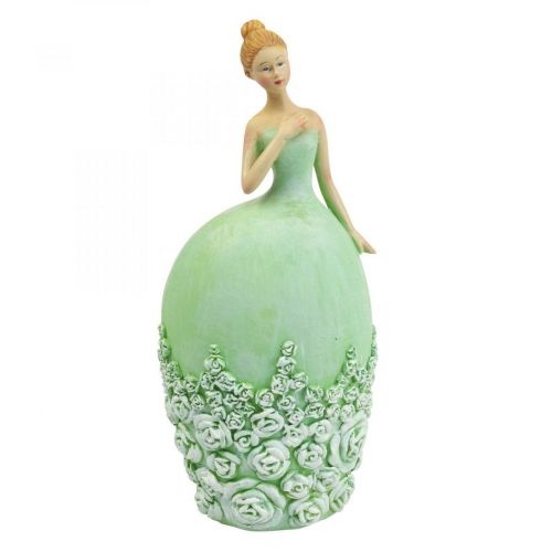 Product Table decoration spring decoration figure woman dress green H20cm 2pcs