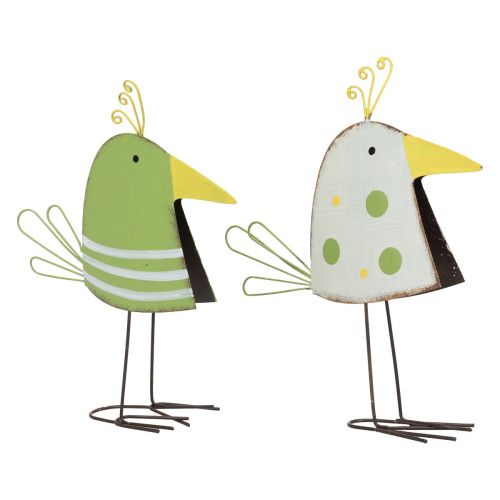 Table decoration spring, decorative bird figure, metal bird 17cm 2pcs