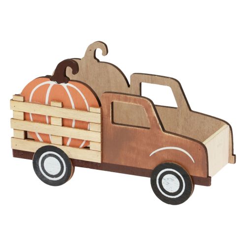 Floristik24 Table decoration autumn pumpkin decoration delivery truck wood 20×7.5×12.5cm