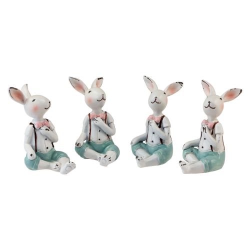 Product Table decoration Easter bunny boys white blue pink 8.5cm 4pcs