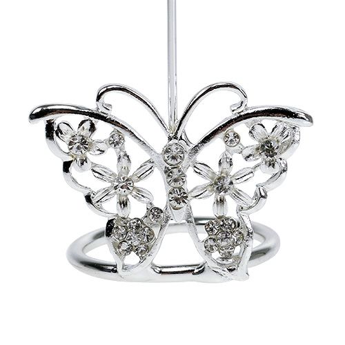 Product Placecard holder Butterfly 3,5cm silver 6pcs