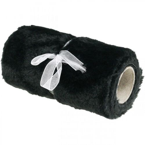 Floristik24 Table runner faux fur black Table band decorative fur 15×200cm