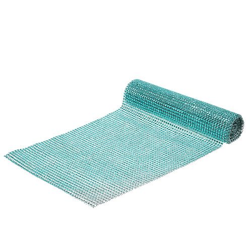 Product Table runner with sequins turquoise B25cm L228cm
