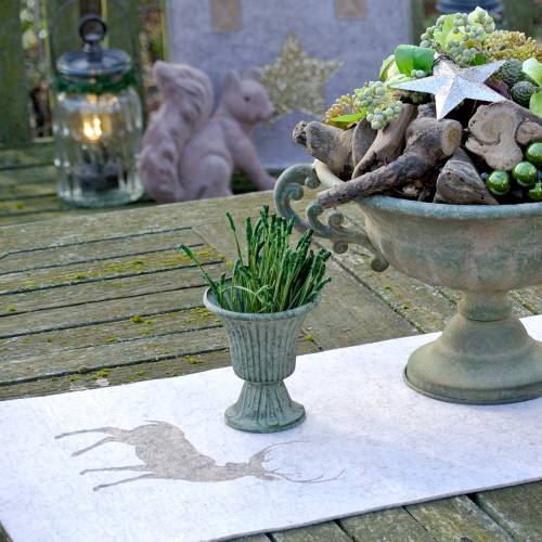 Product Table runner felt deer nature 30cm x 120cm