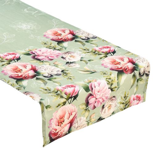 Floristik24 Table runner spring peony table ribbon green 40x150cm