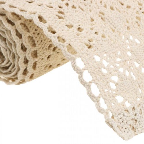Product Table runner crochet lace nature 30cm x 140cm