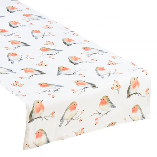 Product Table runner autumn table ribbon robin 40cmx150cm