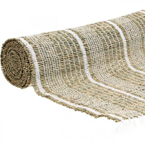 Floristik24 Table runner seagrass natural, white table decoration summer 35×220cm