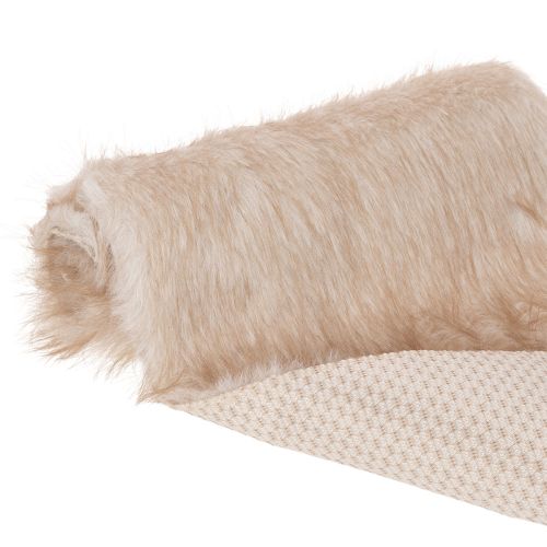 Beige Faux Fur Table Runner,