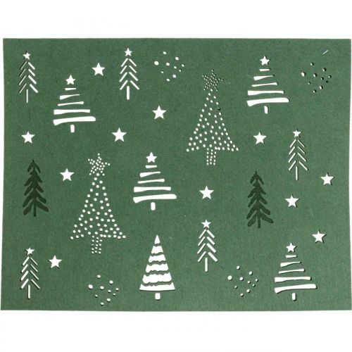 Floristik24 Placemat Christmas table decoration green felt 45×35cm 4pcs