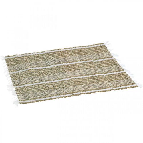 Floristik24 Placemat seagrass natural, white Small table runner placemat 47×33cm