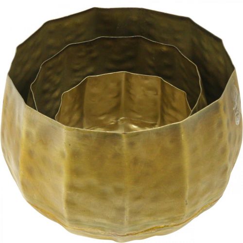 Product Metal decorative flower pot, brass, Ø22/18/14cm, set of 3