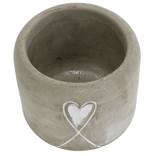 Floristik24 Concrete pot with heart Ø8cm H7cm 6pcs