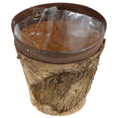Floristik24 Pot with birch and metal Ø17.5cm H16.5cm 1p