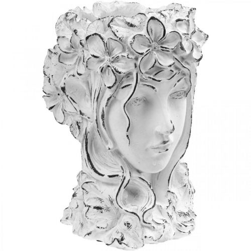 Planter Concrete Planter Shabby Chic Woman&#39;s Head White H34cm