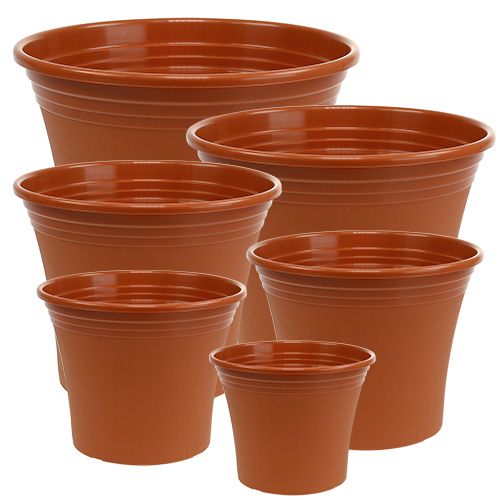 Floristik24 Pot &quot;Irys&quot; plastic terracotta Ø15cm - 43cm 1 pc