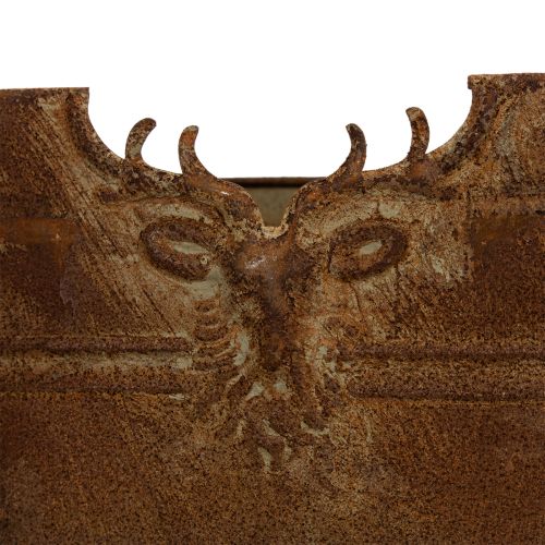 Oval Metal Bowl with Handles and Deer Motif, Rust Look, 36cm | Floristik24.co.uk