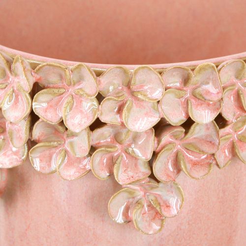 Product Flowerpot Ceramic Pink – Elegant plant pot with flower decoration Ø16cm