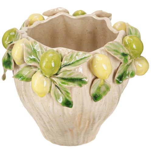Product Decorative ceramic flowerpot – lemon pattern for southern flair Ø19.5cm