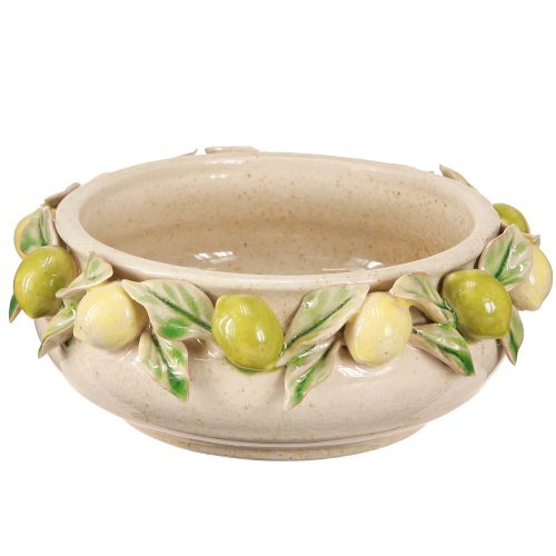 Product Ceramic bowl with lemons – Mediterranean decorative bowl for table &amp; kitchen Ø21.5cm H8.5cm