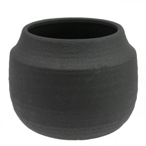 Product Planter Black Ceramic Flower Pot Ø23cm H19.5cm