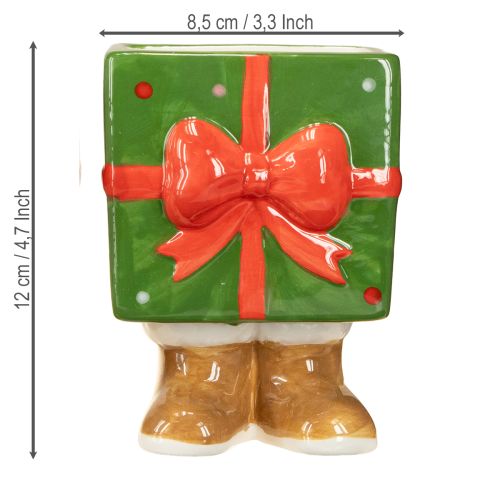 Product Ceramic Christmas decoration planter gift design with cute feet