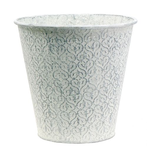 Floristik24 Zinc Bucket Washed White Ø29cm H28cm