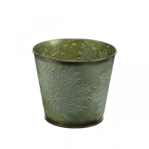 Floristik24 Plant pot with autumn decoration, metal decoration, autumn planter green Ø18.5cm H17cm