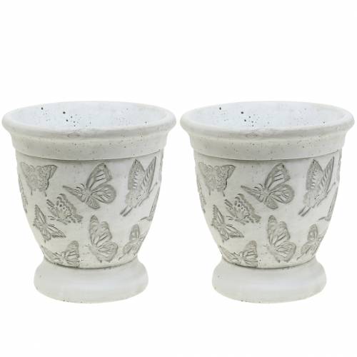 Floristik24 Plant pot, cup with butterflies Ø12.5cm H13cm 2pcs