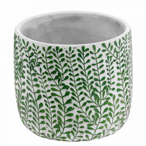 Floristik24 Cachepot tendril decor, ceramic vessel, planter concrete look Ø20.5cm H17.5cm