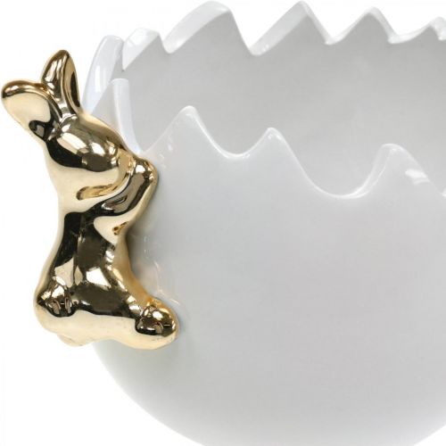 Product Easter bowl decorative bowl ceramic egg white golden rabbit 2pcs