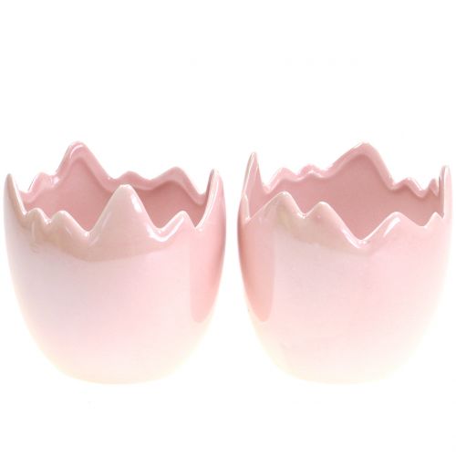 Floristik24 Flower pot eggshell pink mother-of-pearl Ø11cm H11cm 2pcs