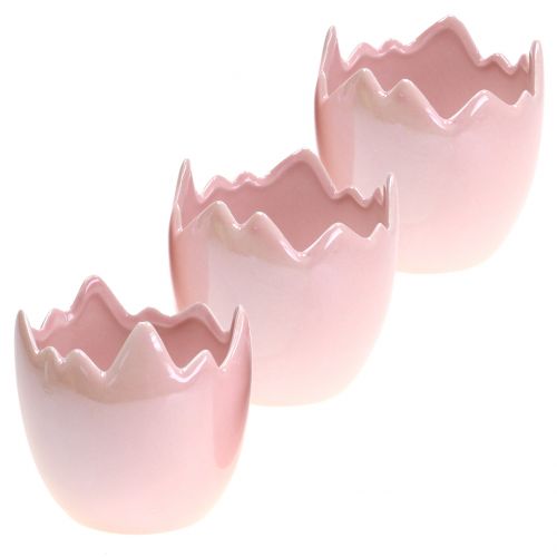 Floristik24 Planter eggshell pink mother-of-pearl Ø8cm H9cm 3pcs