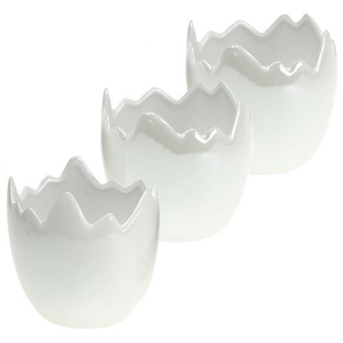 Floristik24 Planter Eggshell white mother of pearl Ø8cm H9cm 3pcs