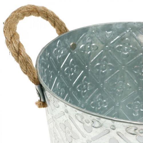 Floristik24 Decorative metal pot, plant pot with flower pattern, metal planter for planting Ø20.5cm