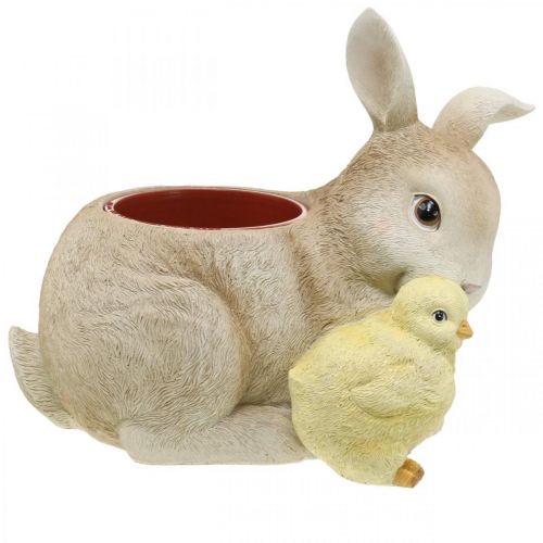 Floristik24 Easter decoration for planting, rabbit and chick, spring, plant pot H24cm L30cm